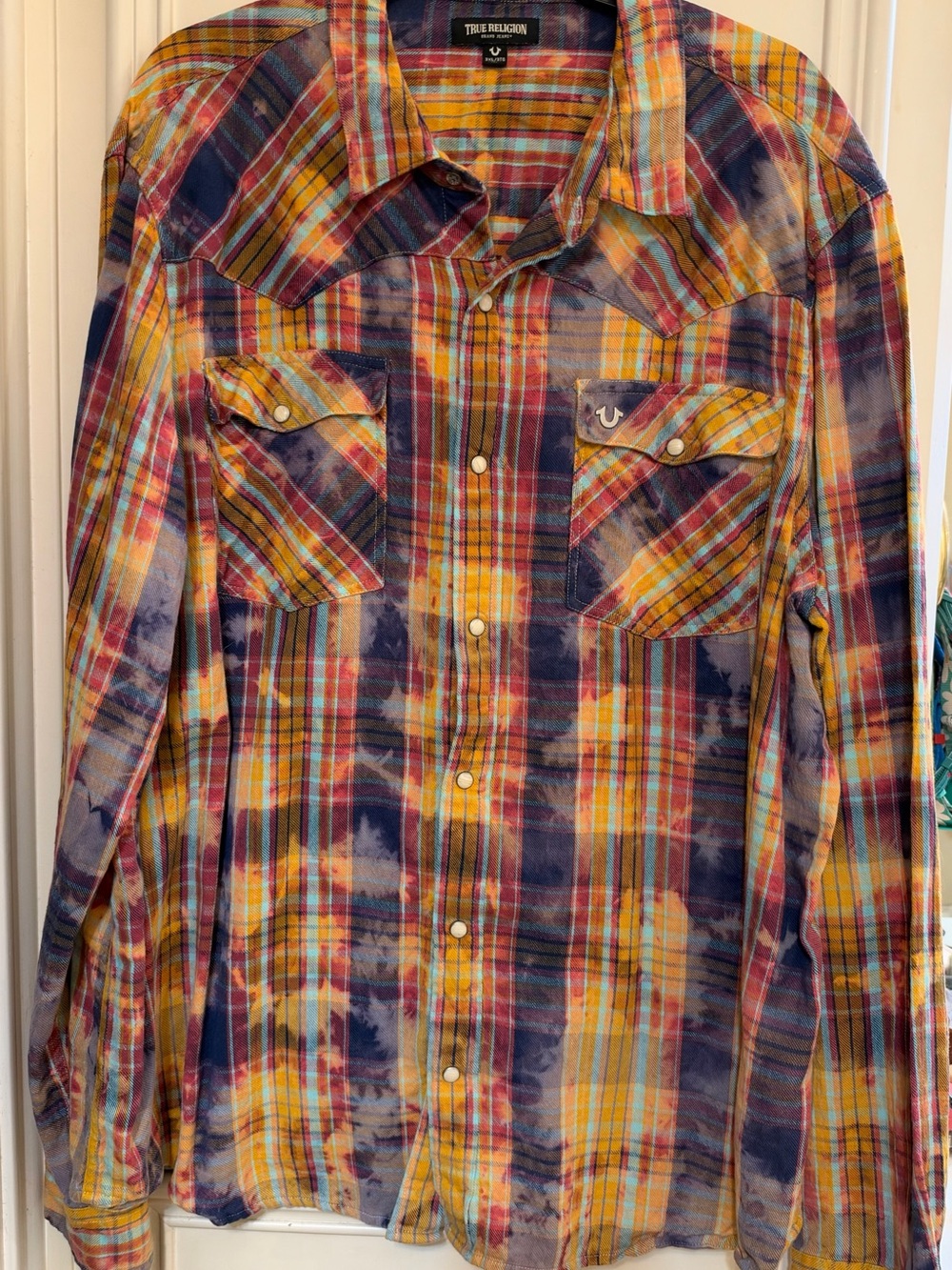 True Religion Men’s button down plaid  XXXL NWT